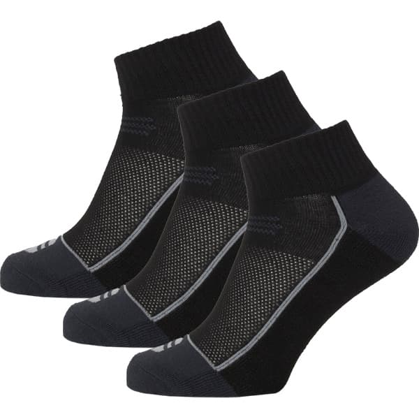 Endurance Avery Quarter 3-Pack Korte Treningssokker Black