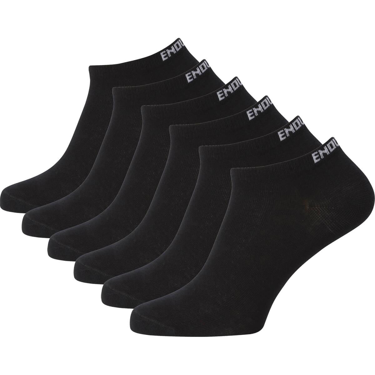 Endurance Ibi Low Cut 6-Pack Footies Black