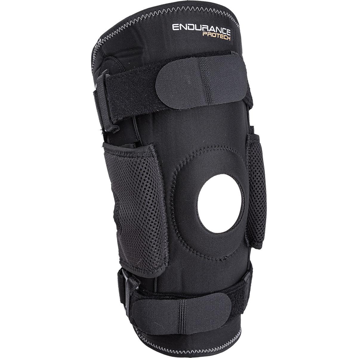 Endurance Protech Open Knæstøtte M/Skinne Black