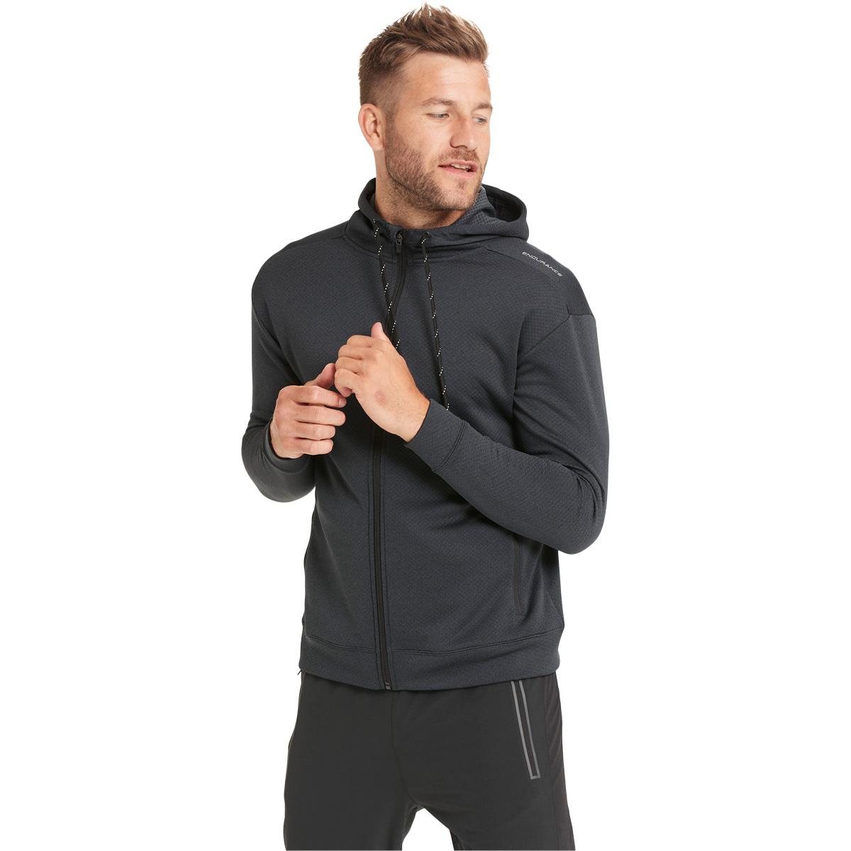Endurance Dereff Full Zip Trænings Hættetrøje Herre Black Melange