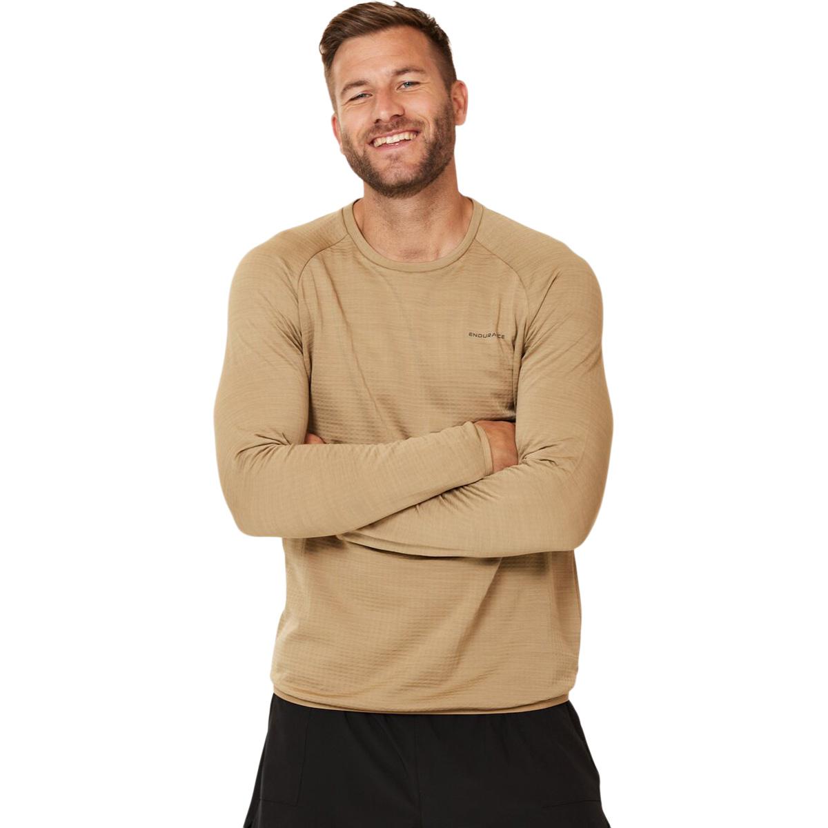 Endurance Avan Waffle Langærmet Løbe T-shirt Herre Kelp