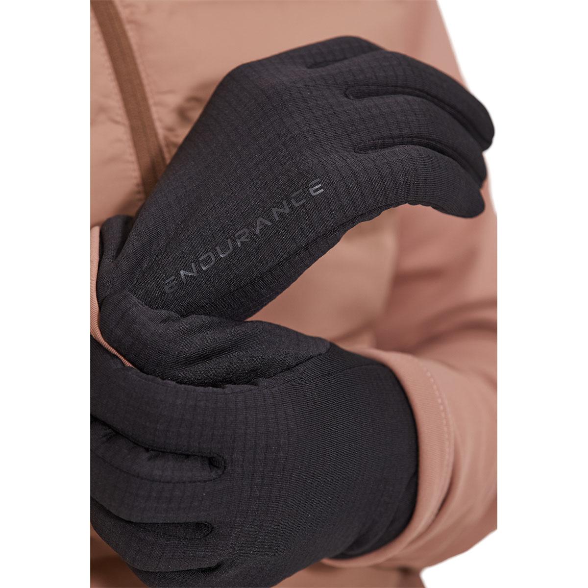 Endurance Nevier Waffle Løbehandsker Black