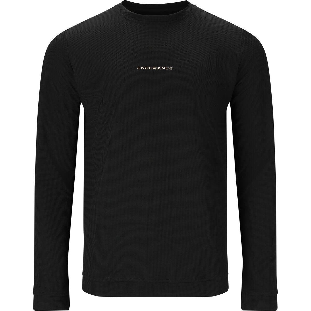 Endurance Patsy Waffle Langærmet Løbe T-shirt Herre Black