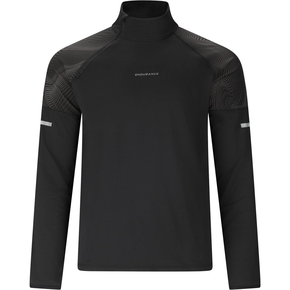 Endurance Rumbia Printed Midlayer Løbetrøje Herre Black