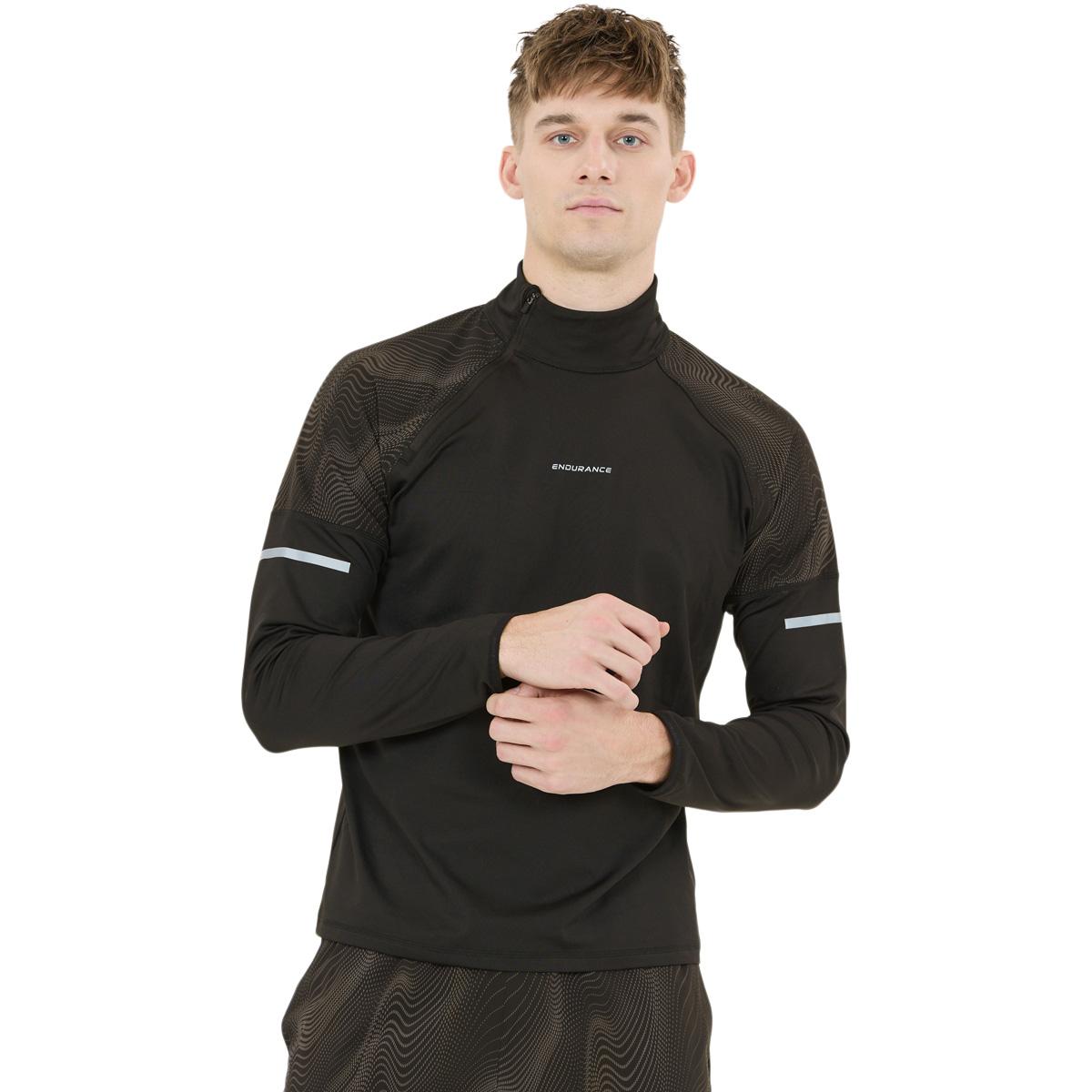 Endurance Rumbia Printed Midlayer Løbetrøje Herre Black