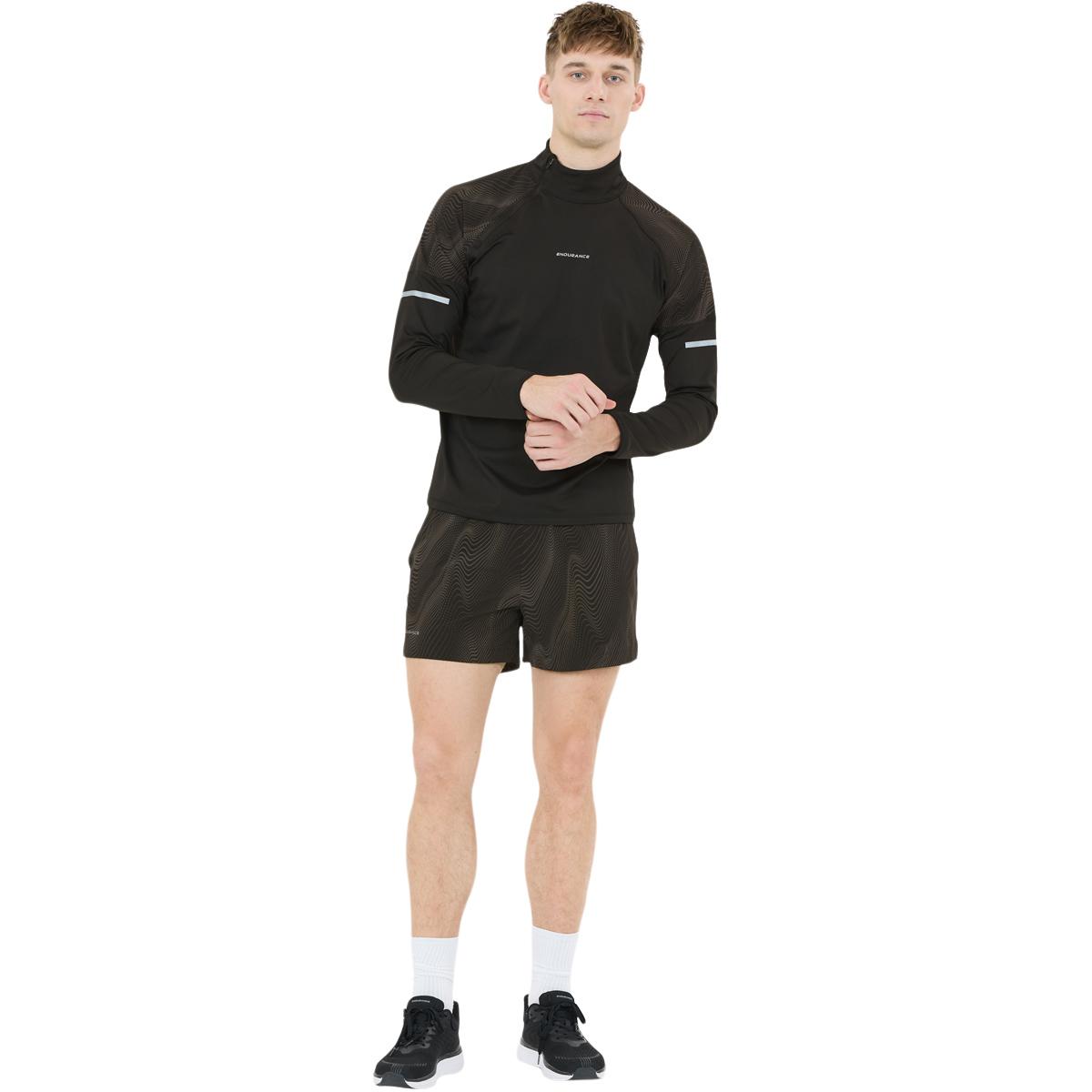Endurance Rumbia Printed Midlayer Løbetrøje Herre Black