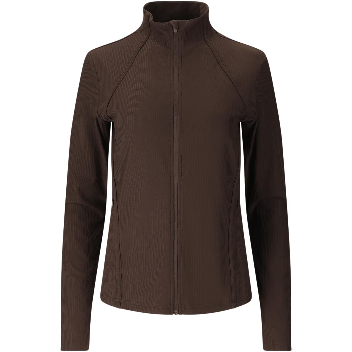 Athlecia Thrine Rib Full Zip Treningsgenser Dame Chocolate Torte
