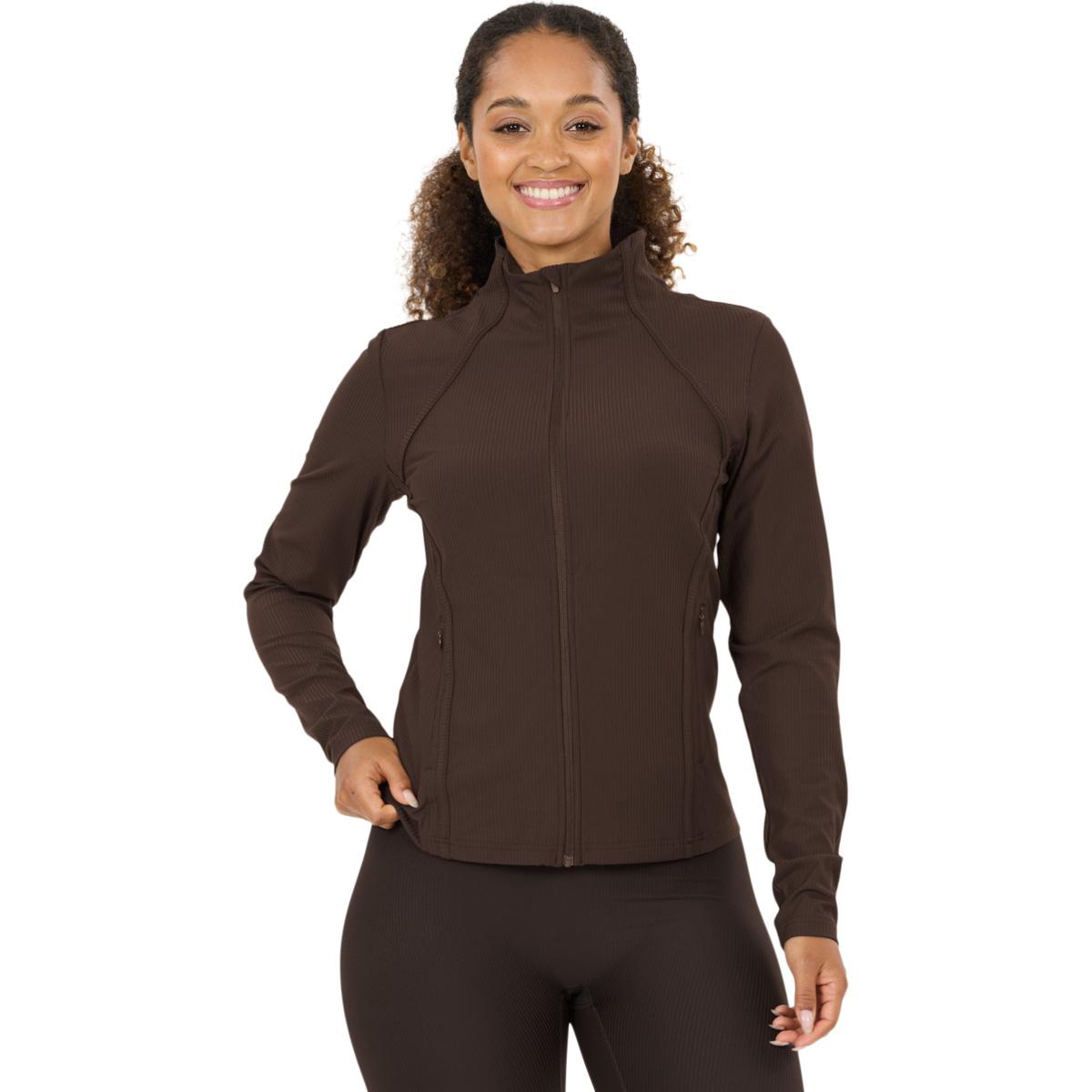 Athlecia Thrine Rib Full Zip Treningsgenser Dame Chocolate Torte