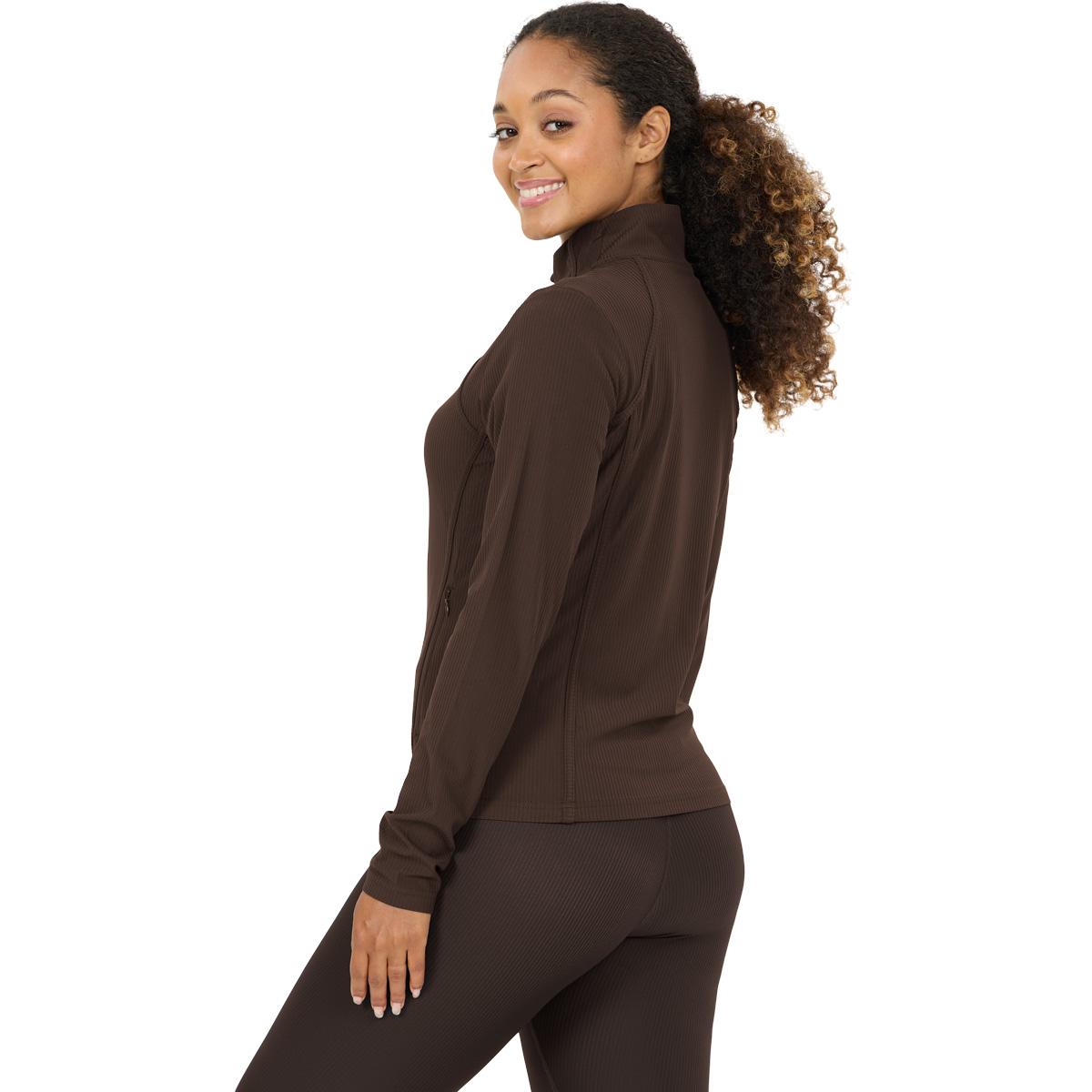 Athlecia Thrine Rib Full Zip Treningsgenser Dame Chocolate Torte