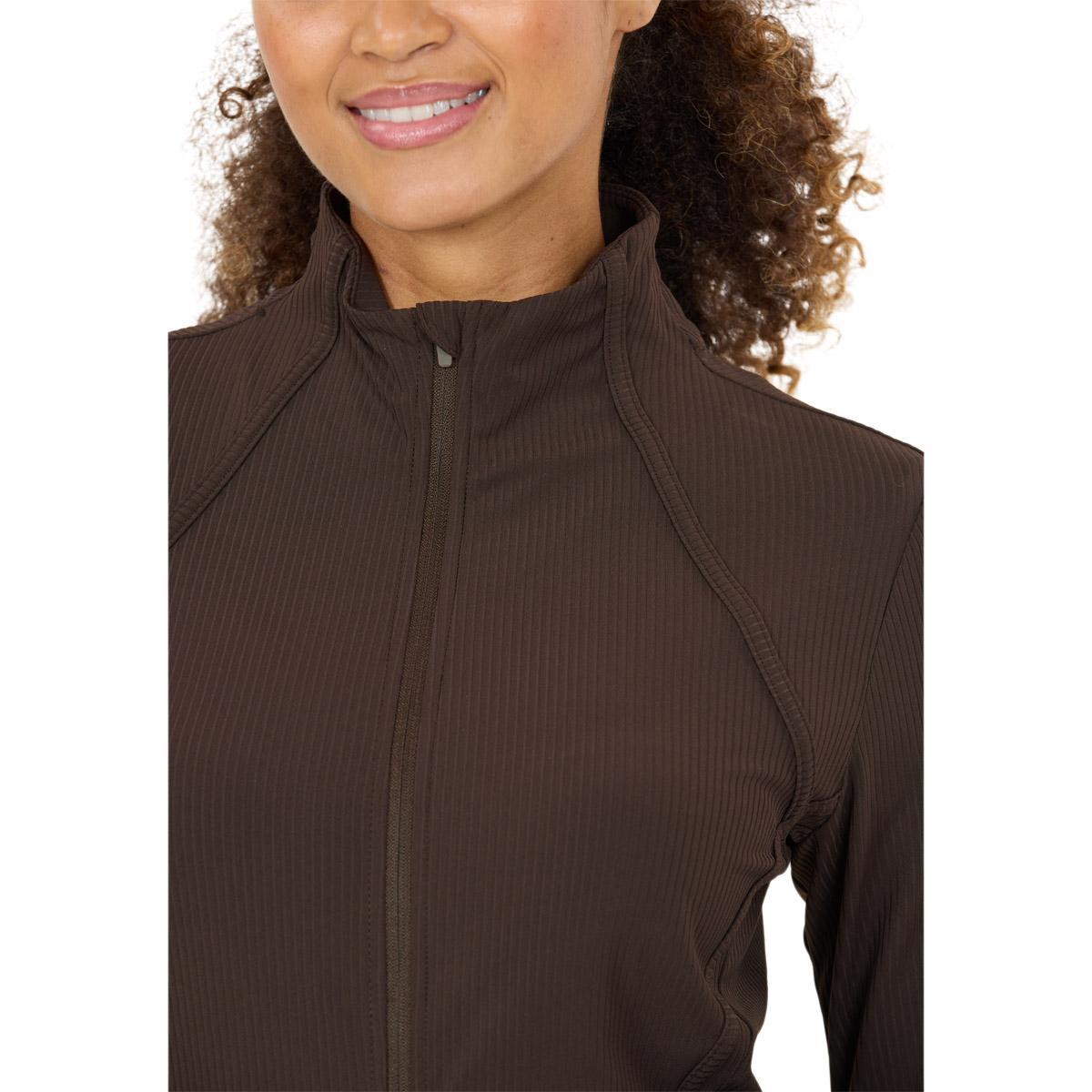 Athlecia Thrine Rib Full Zip Treningsgenser Dame Chocolate Torte