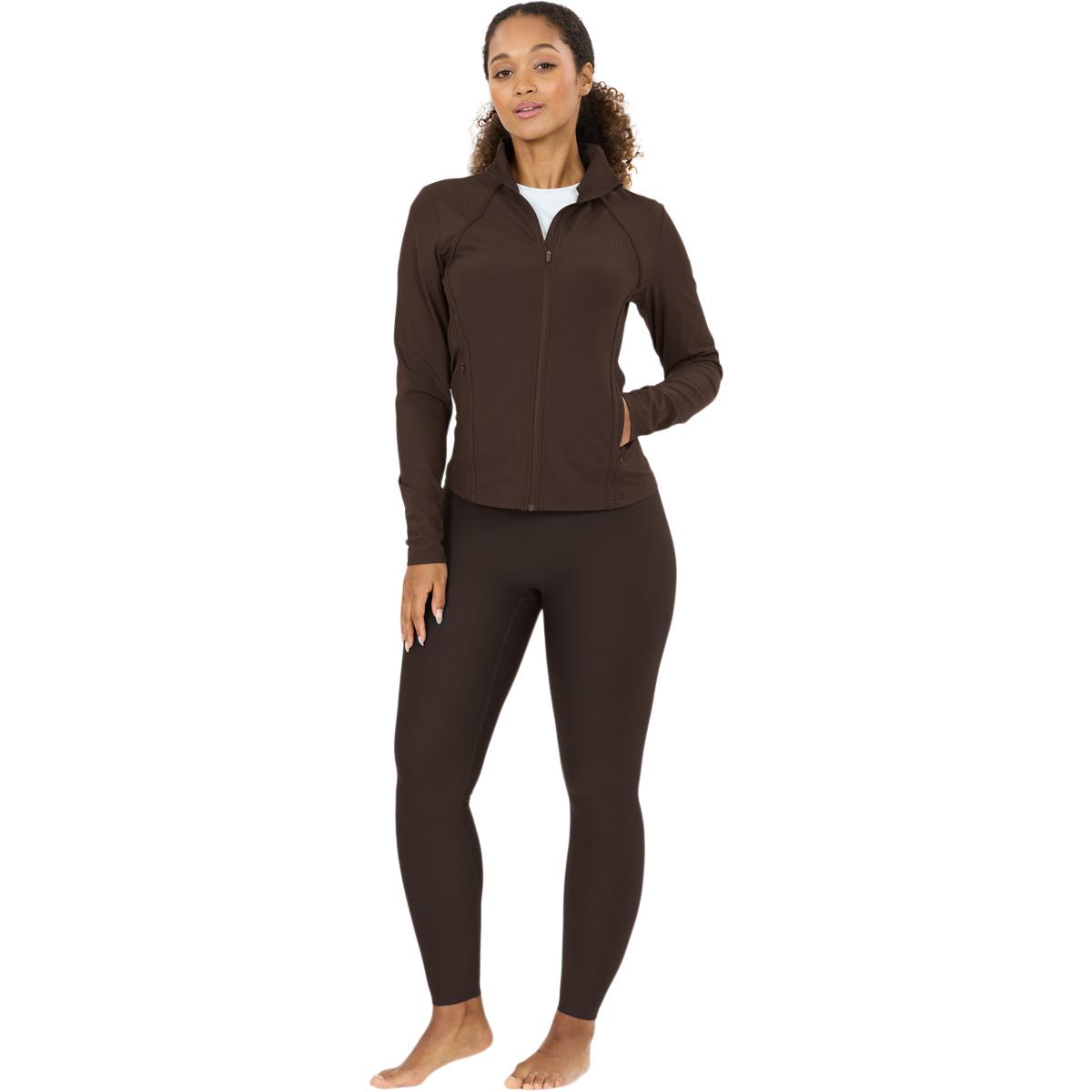 Athlecia Thrine Rib Full Zip Treningsgenser Dame Chocolate Torte