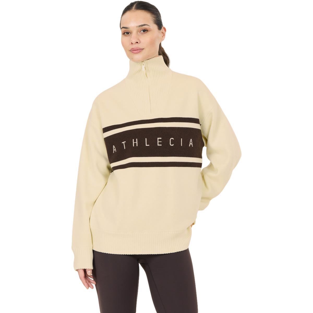 Athlecia Yiruma Half Zip Strikkegenser Dame Whisper White