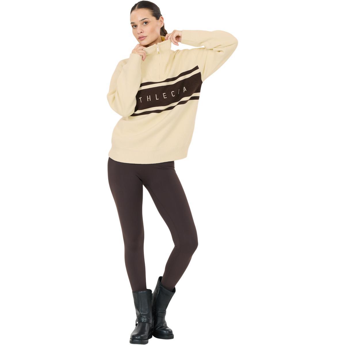 Athlecia Yiruma Half Zip Strikkegenser Dame Whisper White