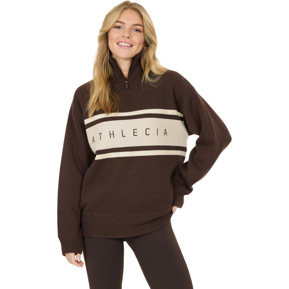 Athlecia Yiruma Half Zip Strikkegenser Dame Chocolate Torte