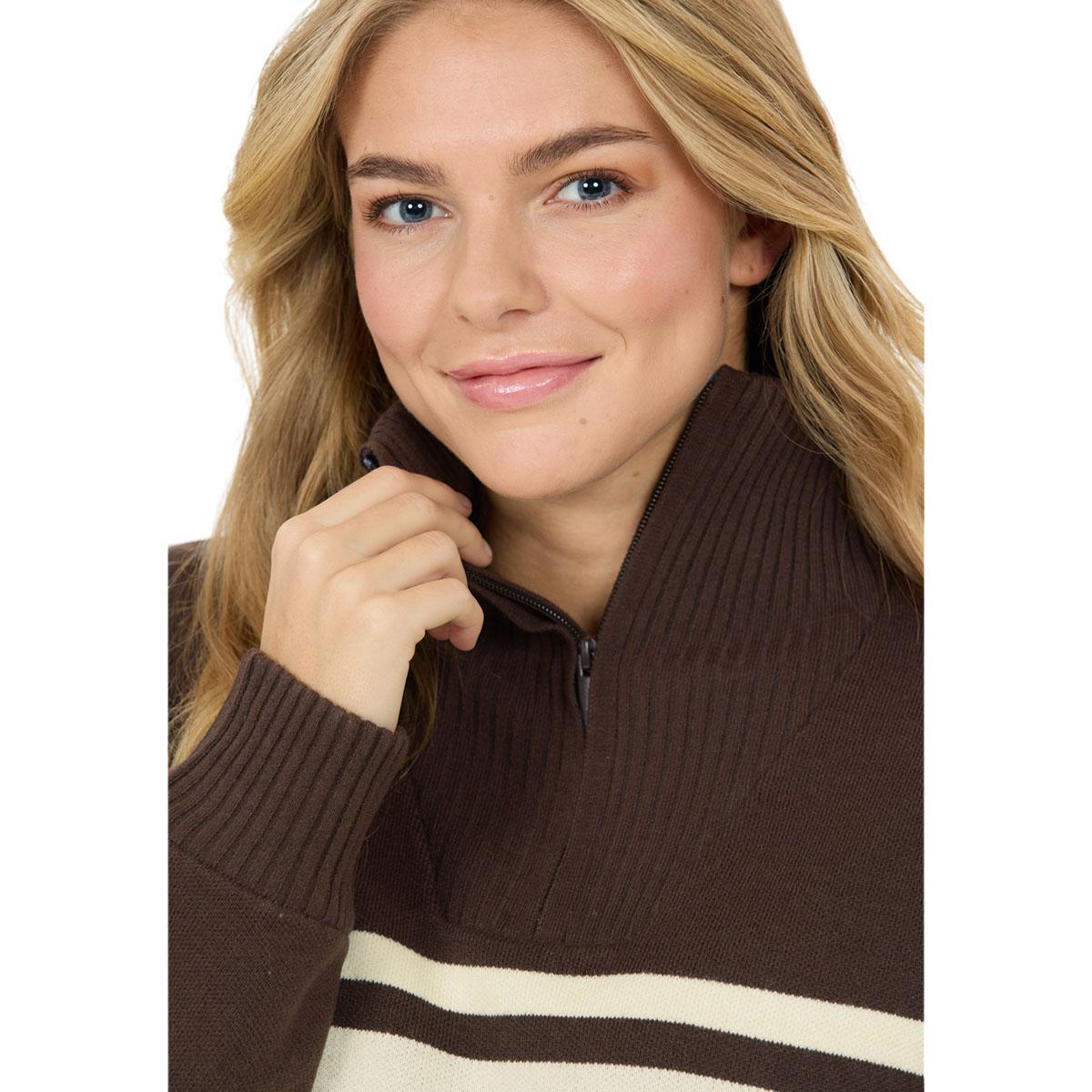 Athlecia Yiruma Half Zip Strikkegenser Dame Chocolate Torte
