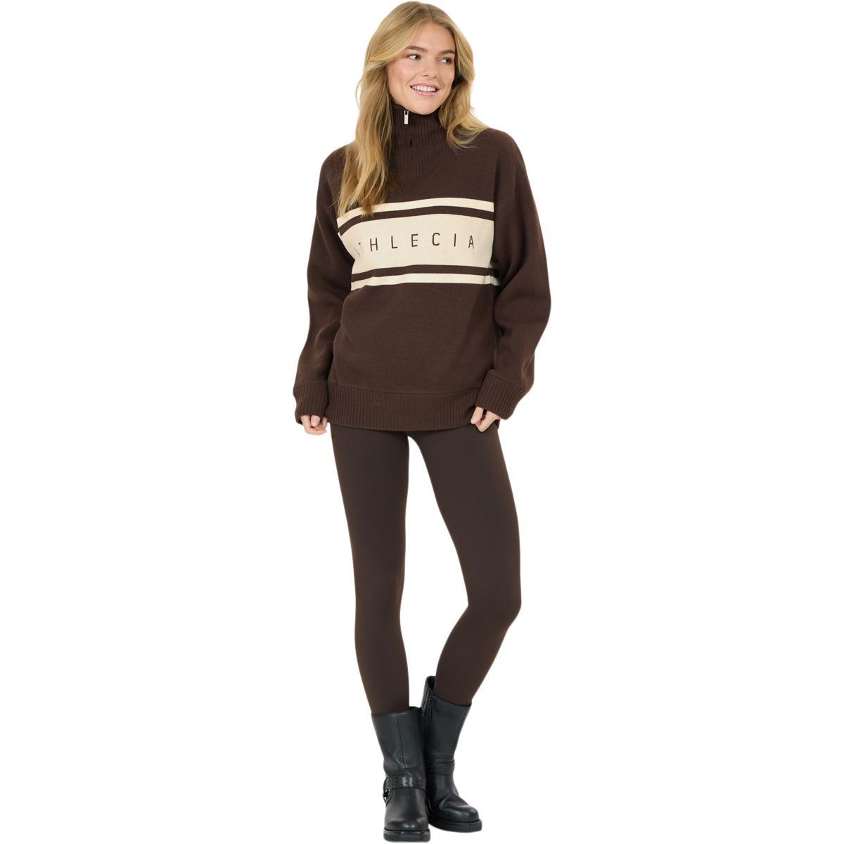 Athlecia Yiruma Half Zip Strikkegenser Dame Chocolate Torte