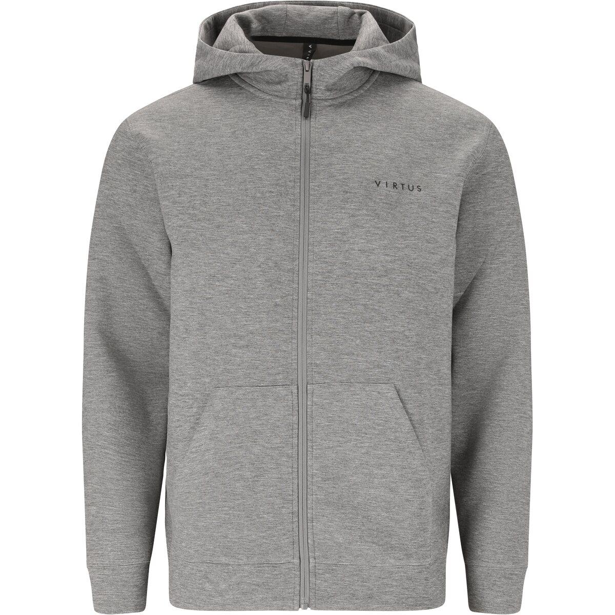 Virtus Taro v2 Technical Full Zip Hættetrøje Herre Mid Grey Melange