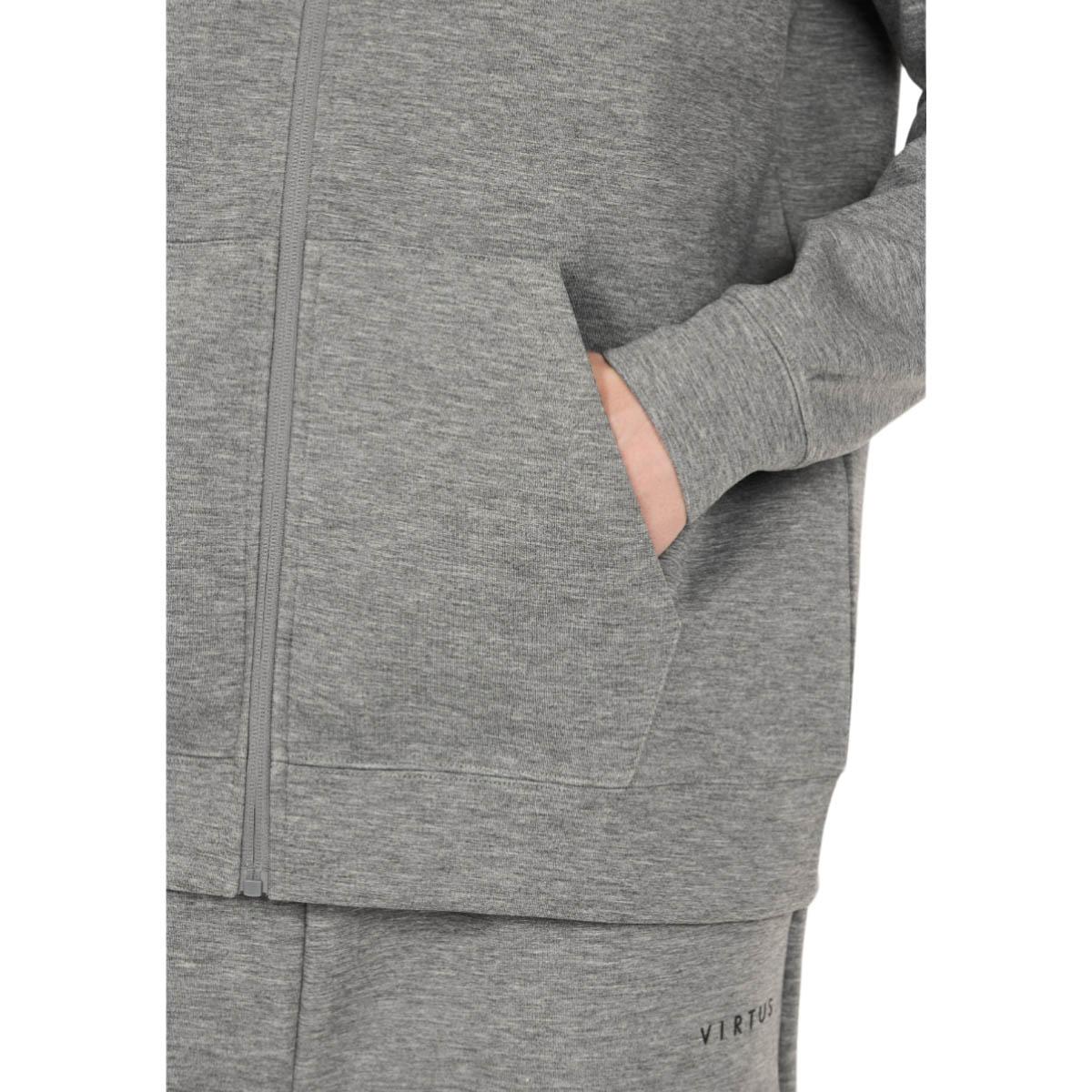 Virtus Taro v2 Technical Full Zip Hættetrøje Herre Mid Grey Melange