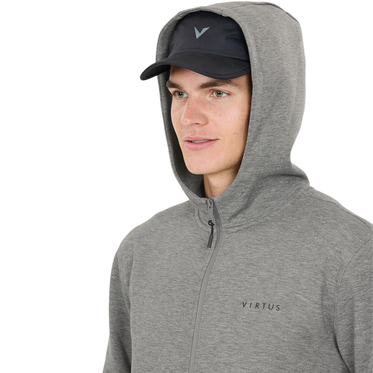 Virtus Taro v2 Technical Full Zip Hættetrøje Herre Mid Grey Melange
