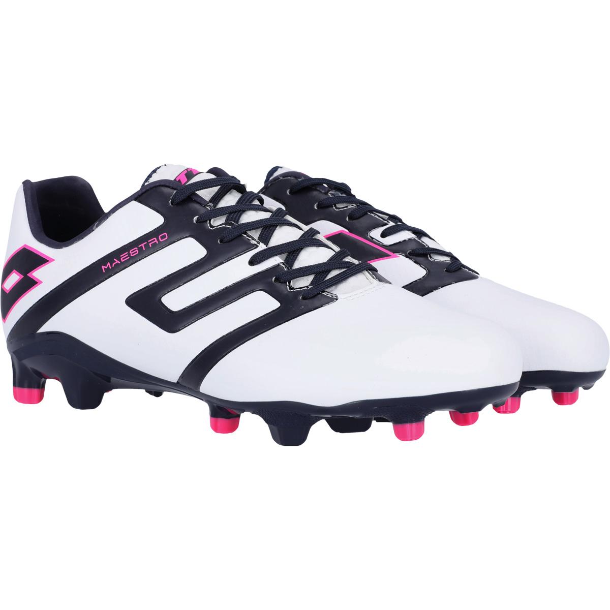 LOTTO Maestro 300 IV FG Fodboldstøvler All White / Navy Blue
