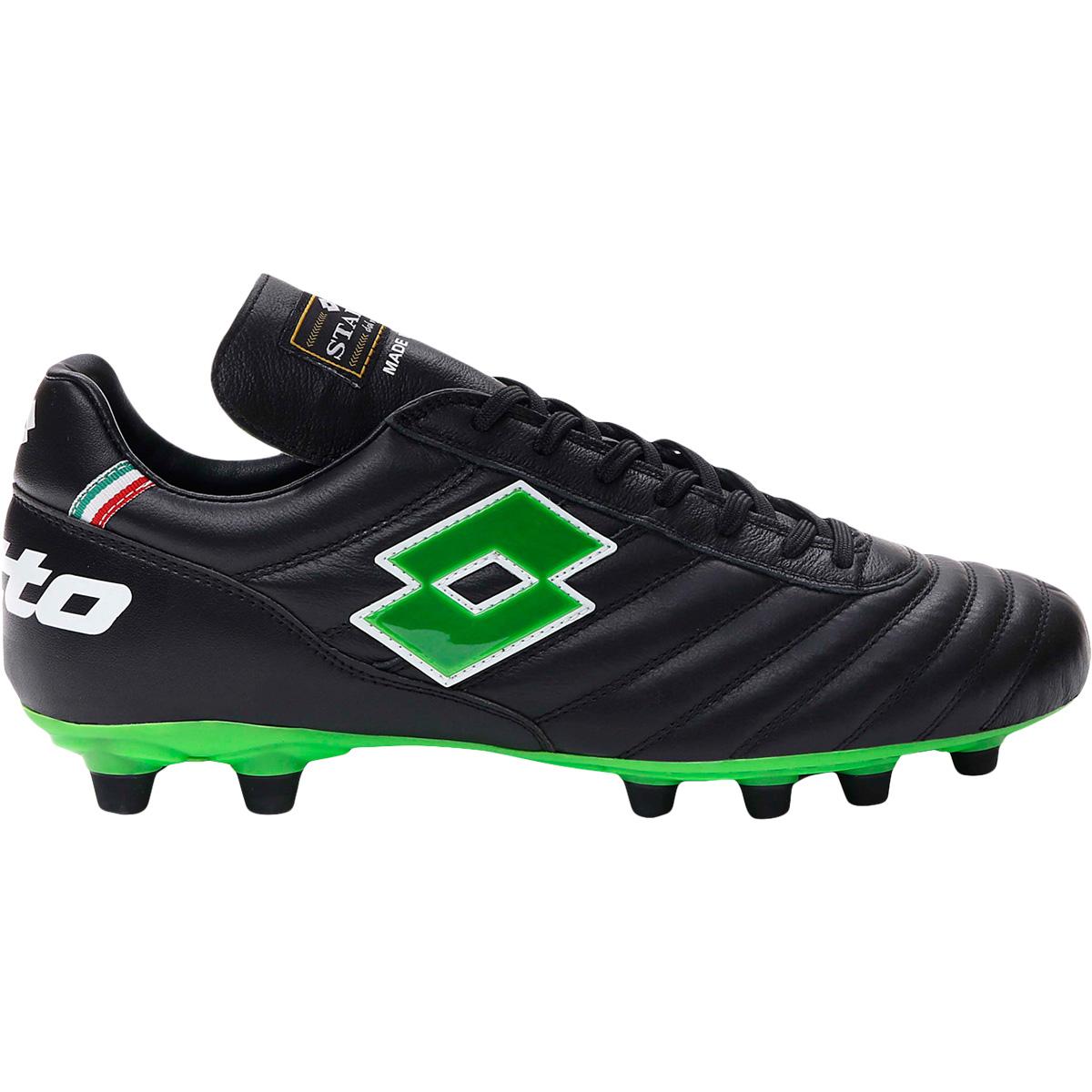 LOTTO Stadio 300 III FG Fodboldstøvler All Black/Spring Green