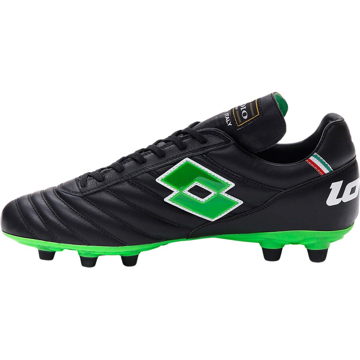 LOTTO Stadio 300 III FG Fodboldstøvler All Black/Spring Green