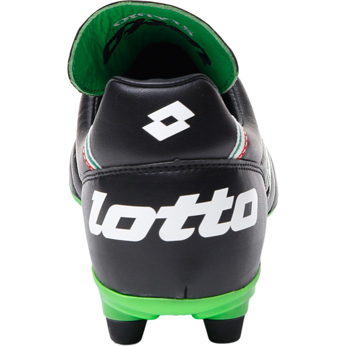 LOTTO Stadio 300 III FG Fodboldstøvler All Black/Spring Green