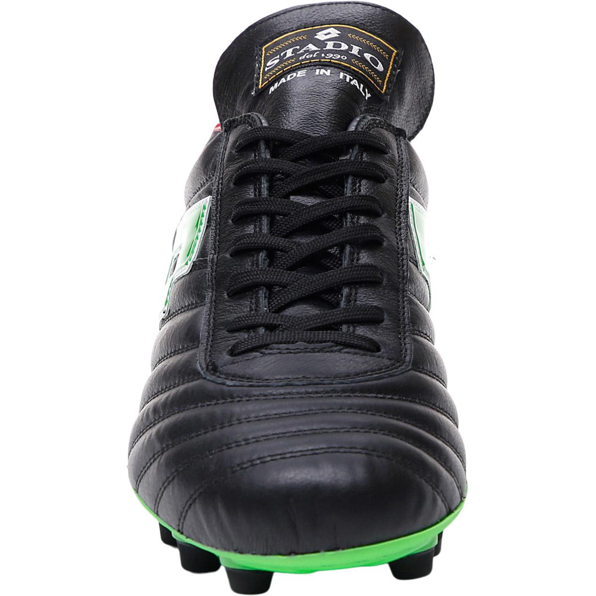 LOTTO Stadio 300 III FG Fodboldstøvler All Black/Spring Green