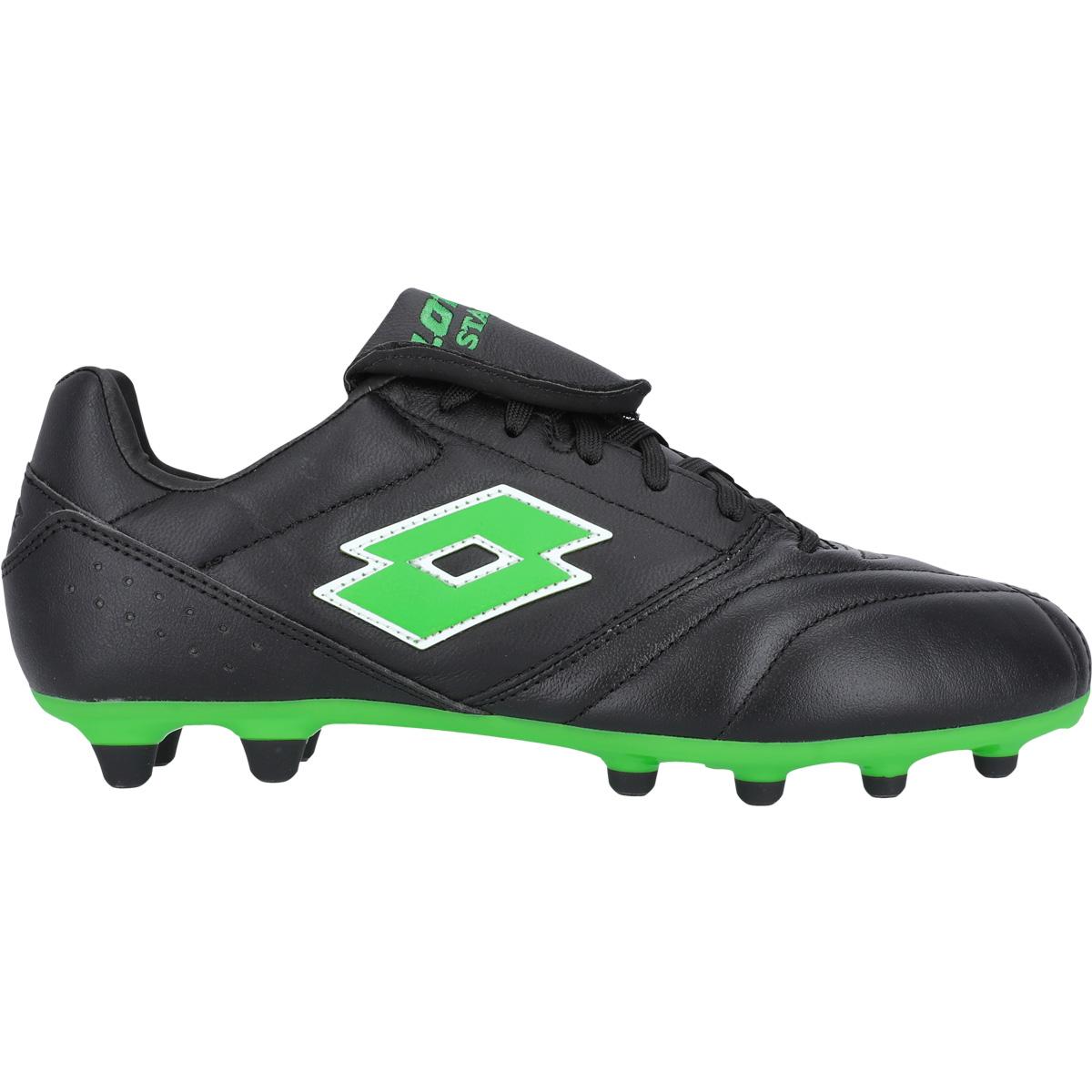 LOTTO Stadio 200 FG Fodboldstøvler All Black/Spring Green