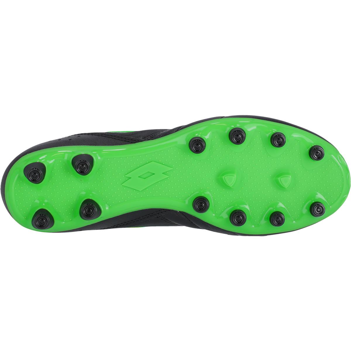 LOTTO Stadio 200 FG Fodboldstøvler All Black/Spring Green