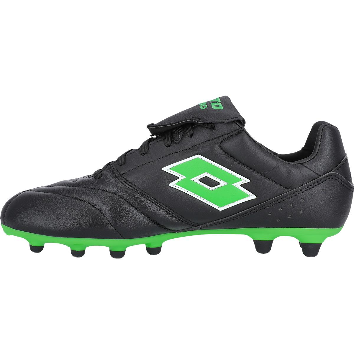 LOTTO Stadio 200 FG Fodboldstøvler All Black/Spring Green