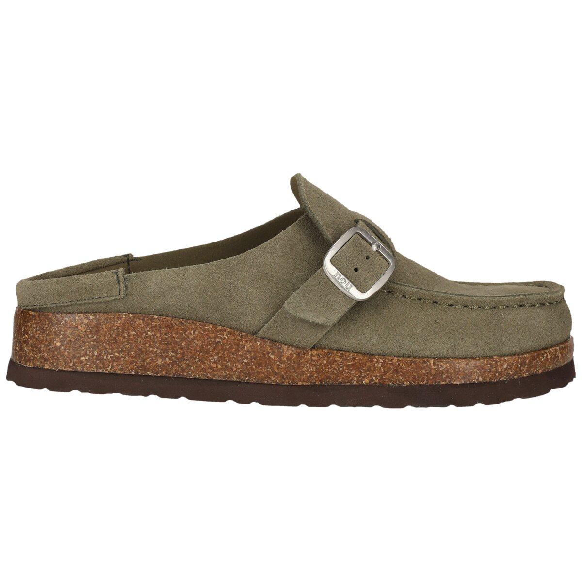 NOU Emilian Leather Kork Mokkasiner Dame Olivine