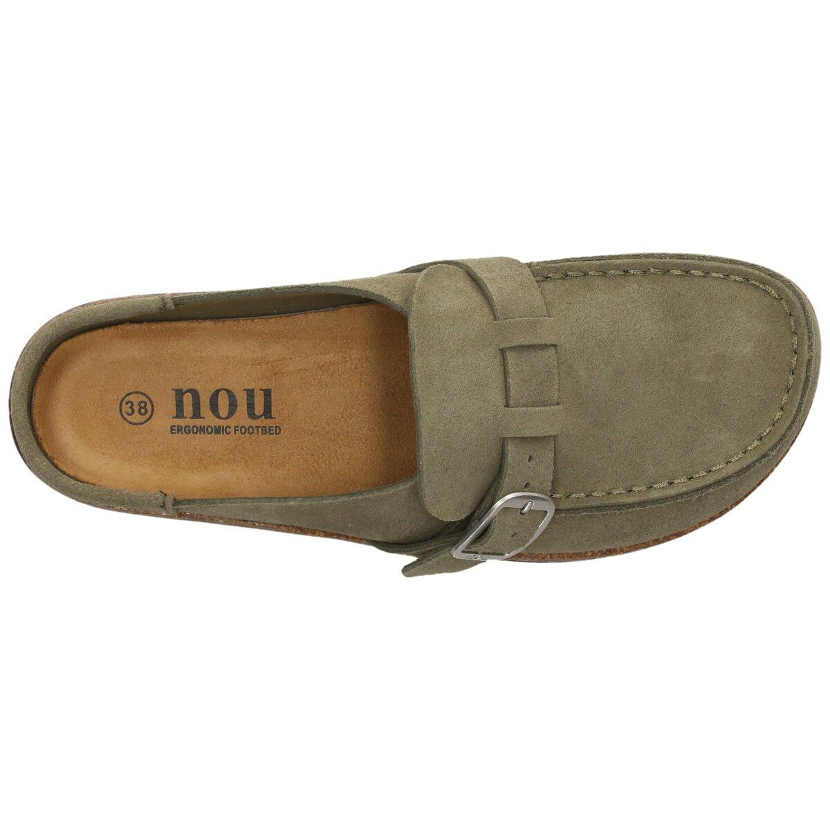NOU Emilian Leather Kork Mokkasiner Dame Olivine
