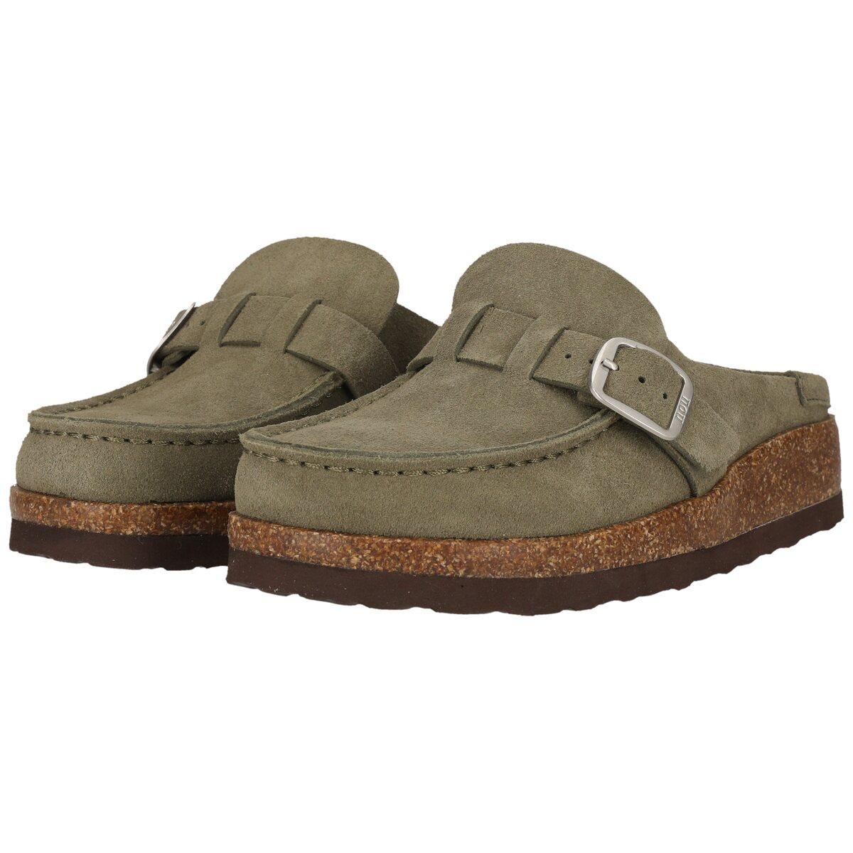 NOU Emilian Leather Kork Mokkasiner Dame Olivine