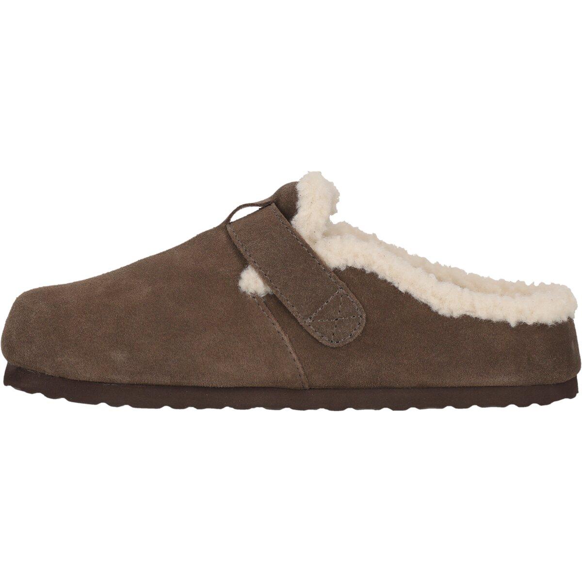 NOU Sama Warm Leather Kork Clogs Dame Caribou