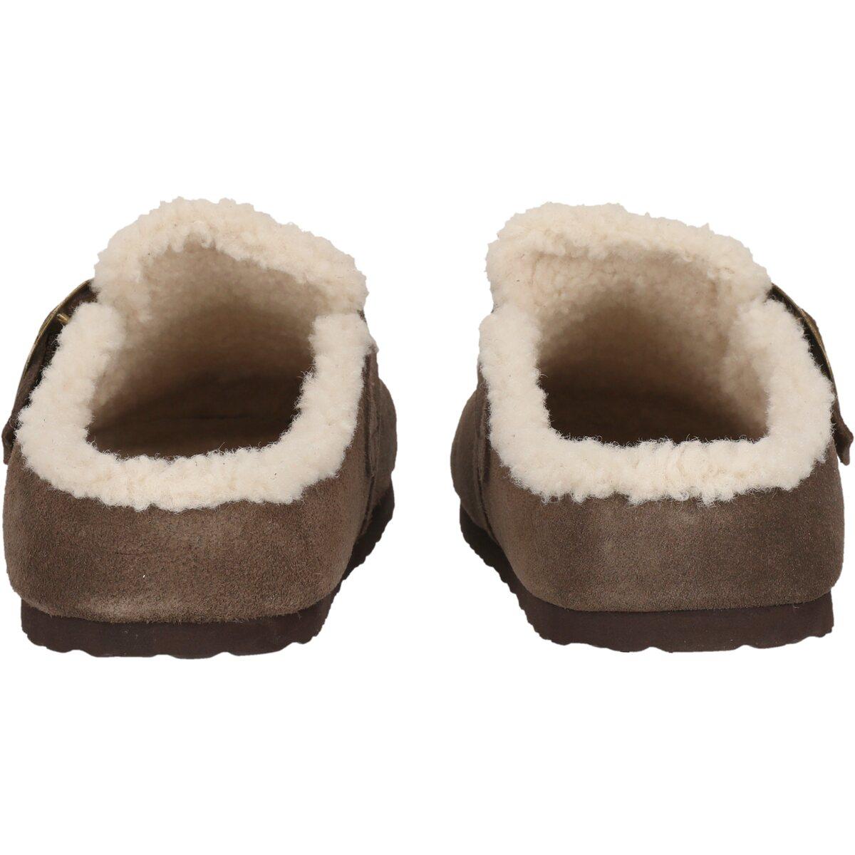 NOU Sama Warm Leather Kork Clogs Dame Caribou