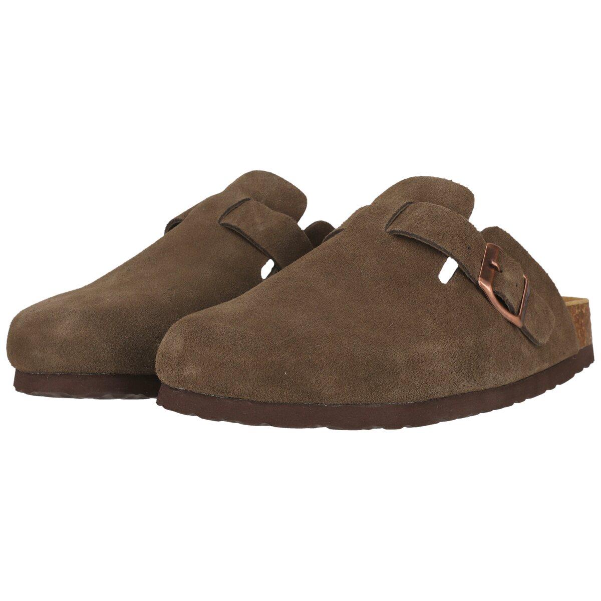 NOU Corwin Leather Kork Clogs Dame Caribou