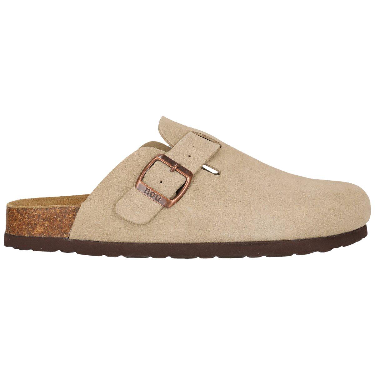 NOU Corwin Leather Kork Clogs Dame Timber Wolf