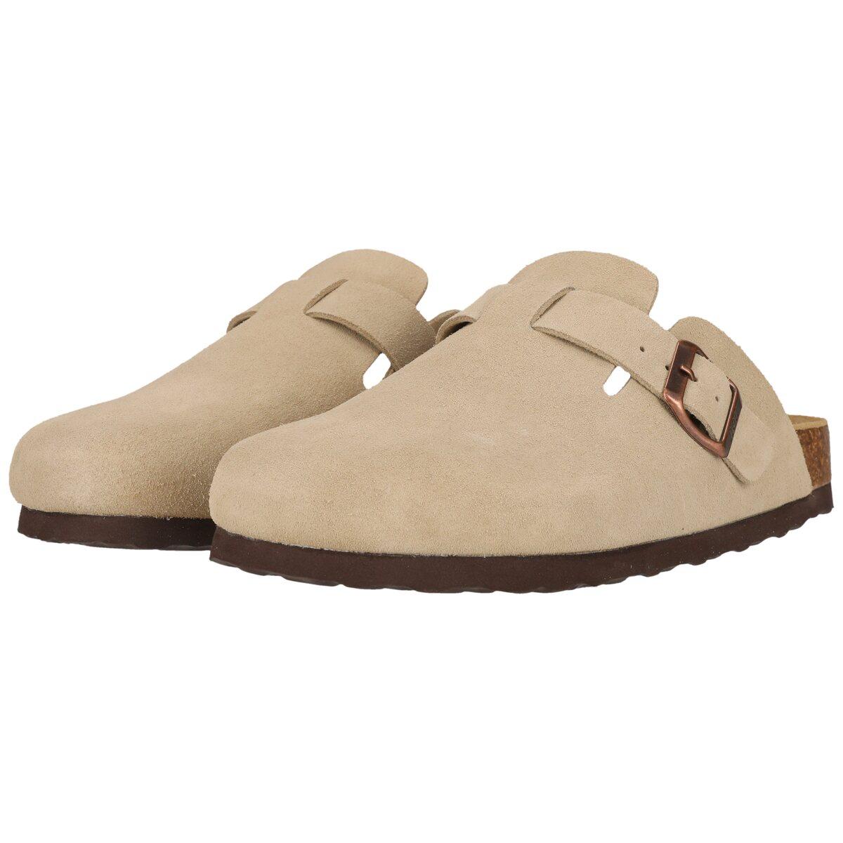 NOU Corwin Leather Kork Clogs Dame Timber Wolf