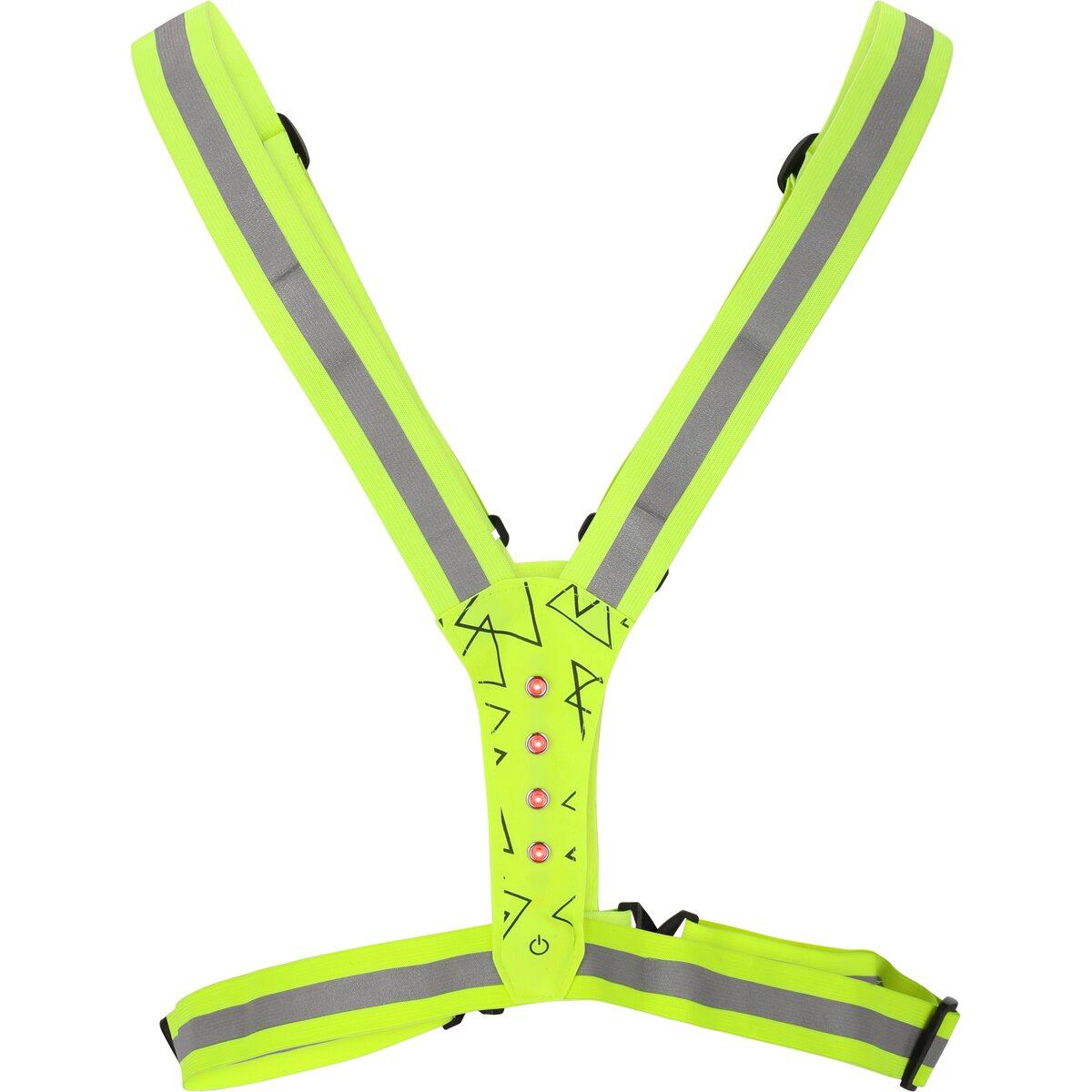 Endurance Reflekskryssbelte m/Lys Safety Yellow