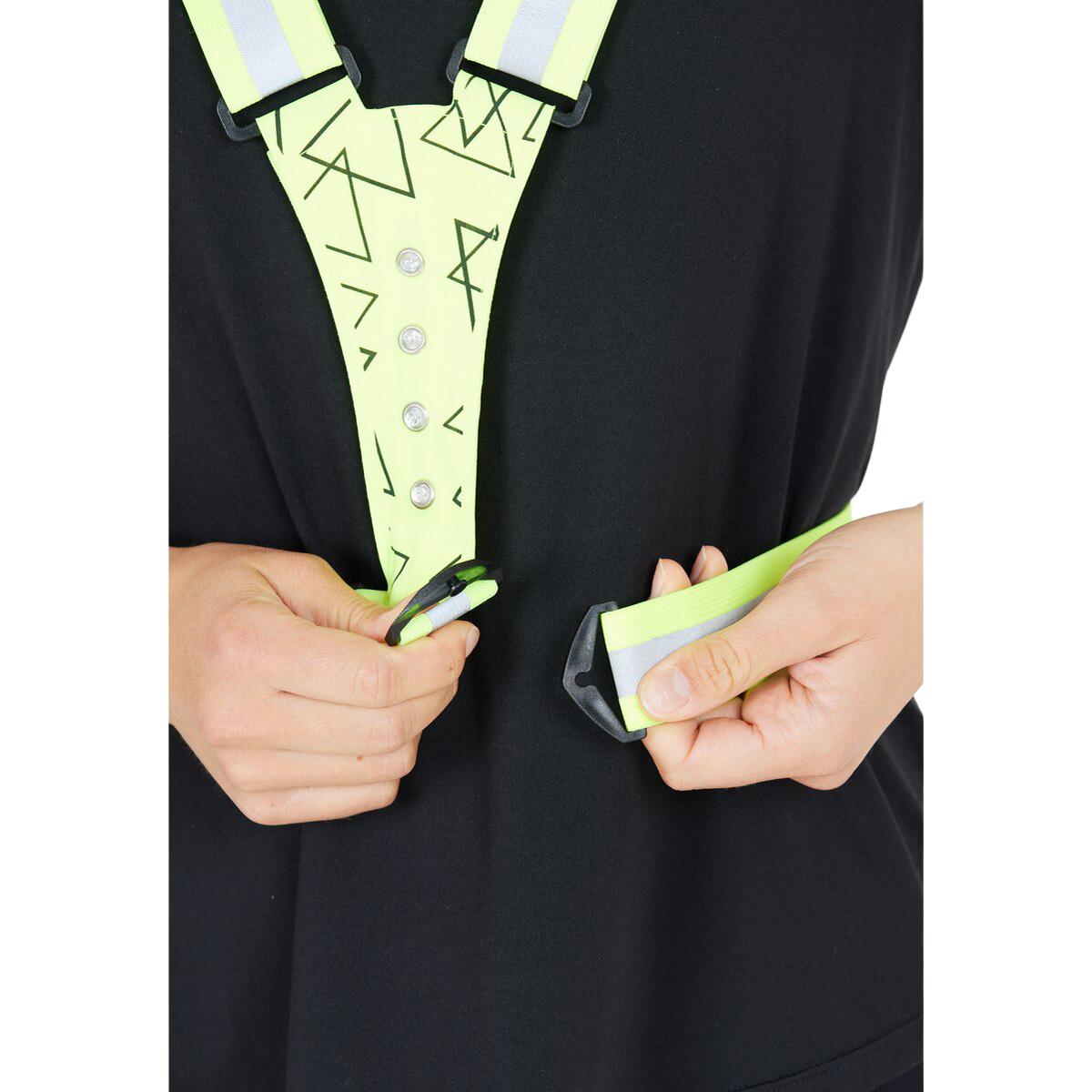 Endurance Reflekskryssbelte m/Lys Safety Yellow