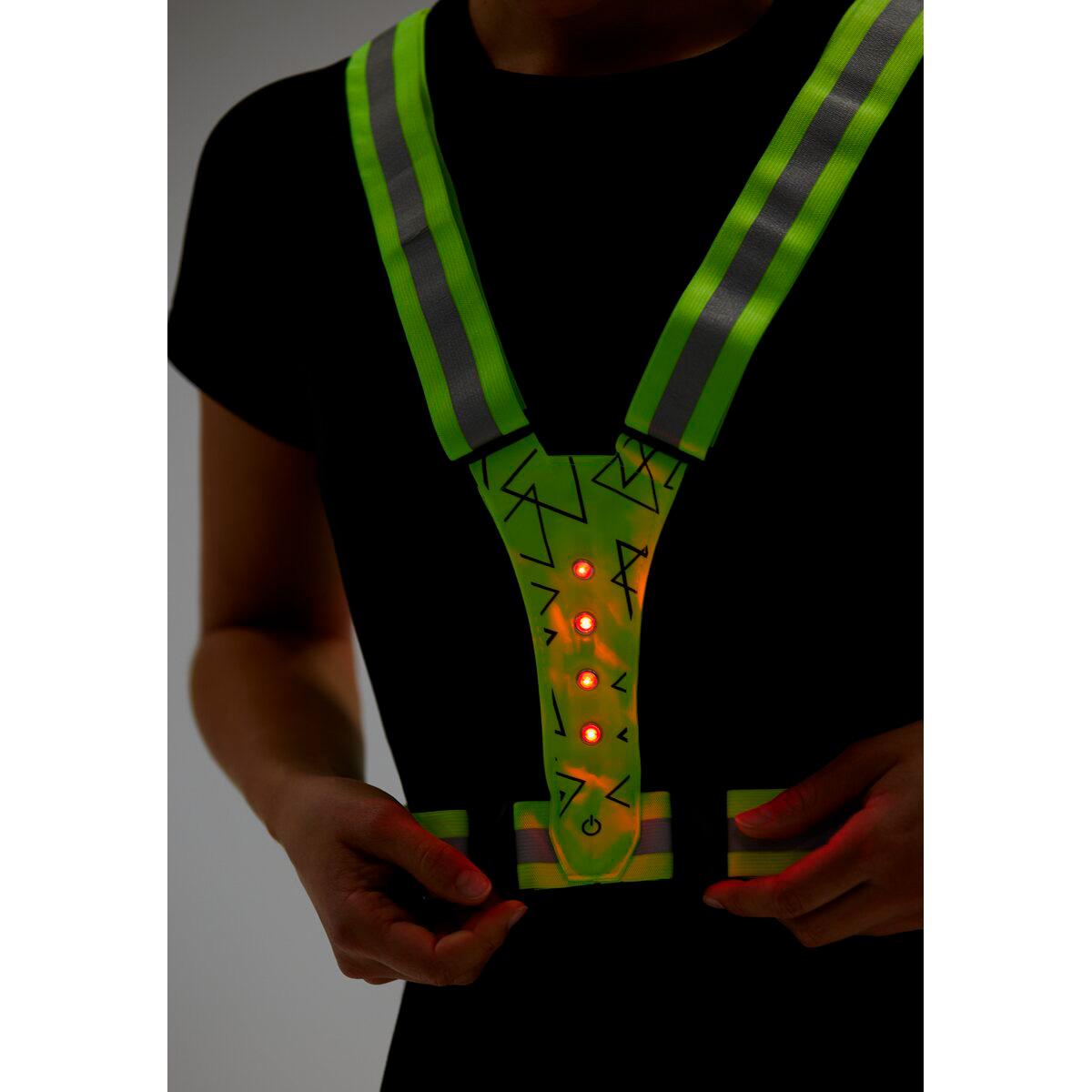 Endurance Reflekskryssbelte m/Lys Safety Yellow