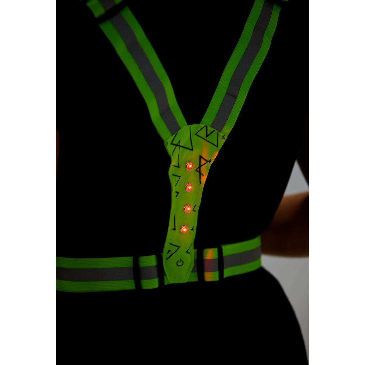 Endurance Reflekskryssbelte m/Lys Safety Yellow