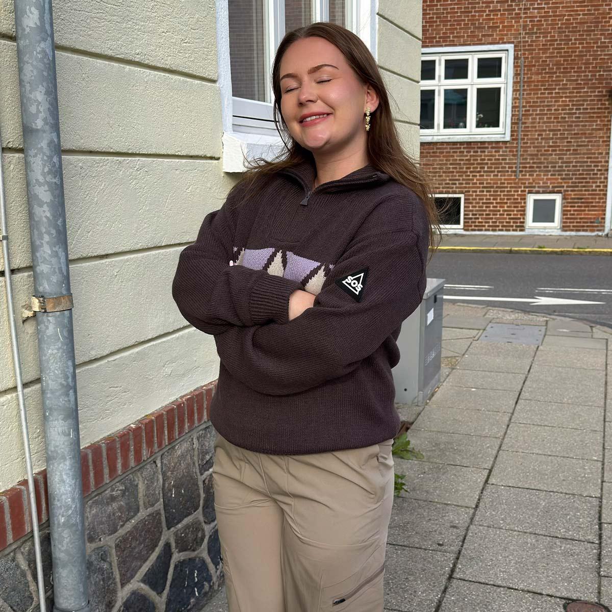 SOS Aboda Windstopper Strikkegenser Shale Mud