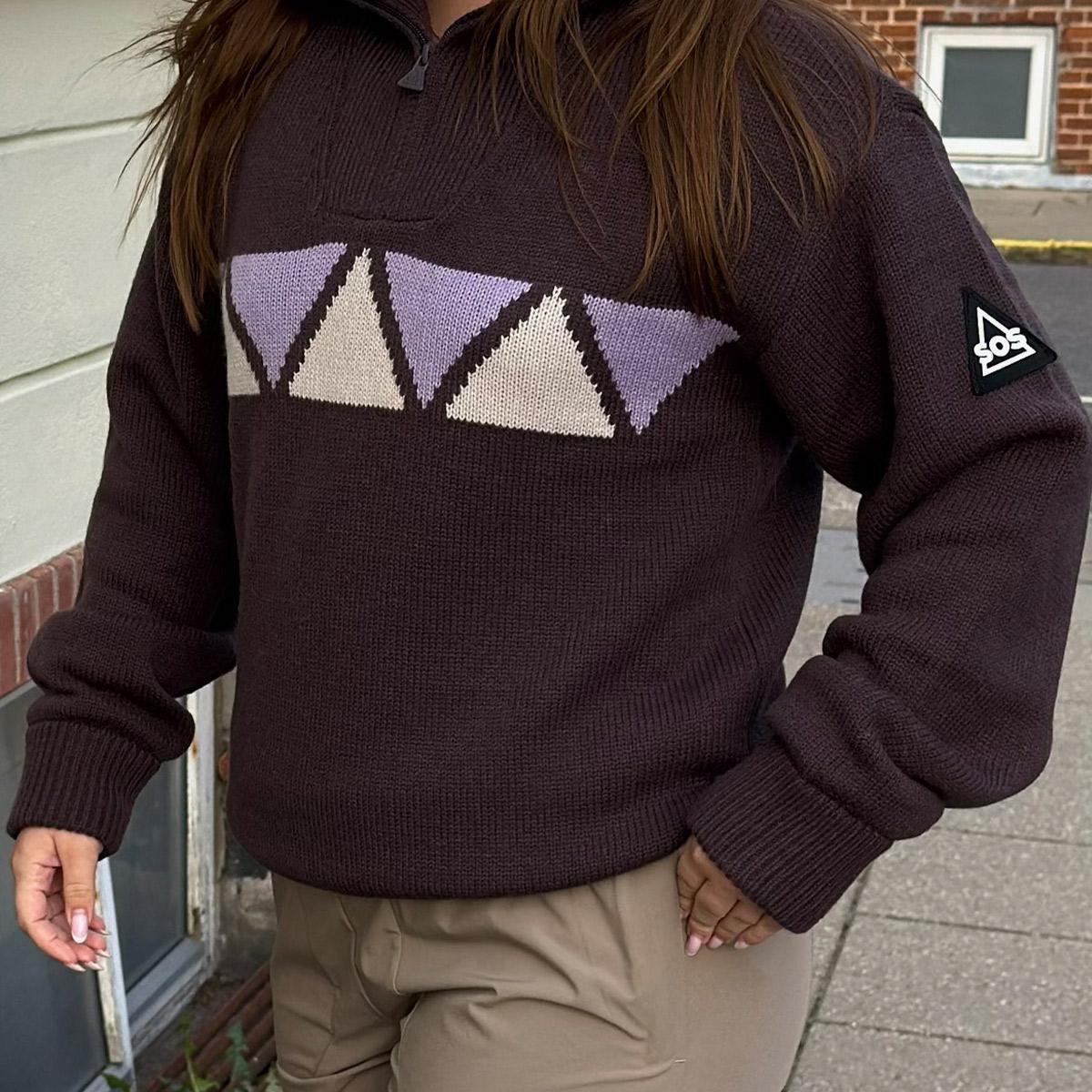 SOS Aboda Windstopper Strikkegenser Shale Mud