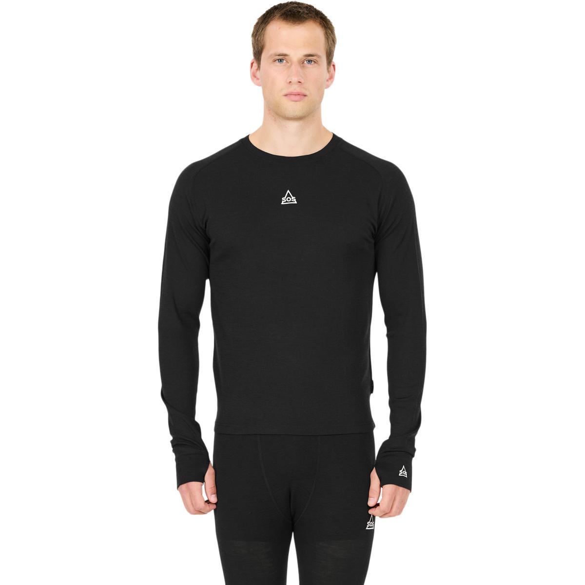 SOS Polaris Merinould Skiundertrøje Herre Black