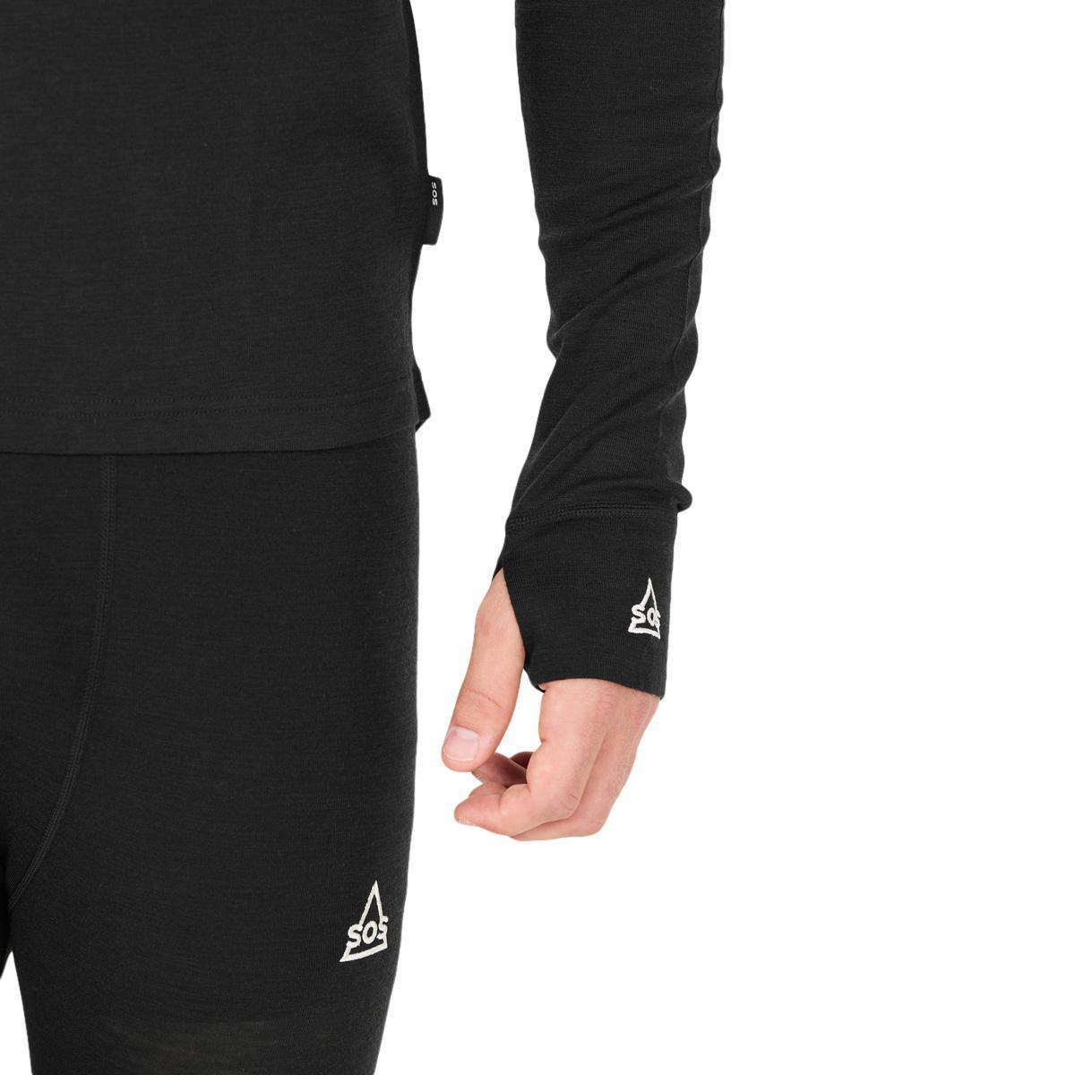 SOS Polaris Merinould Skiundertrøje Herre Black