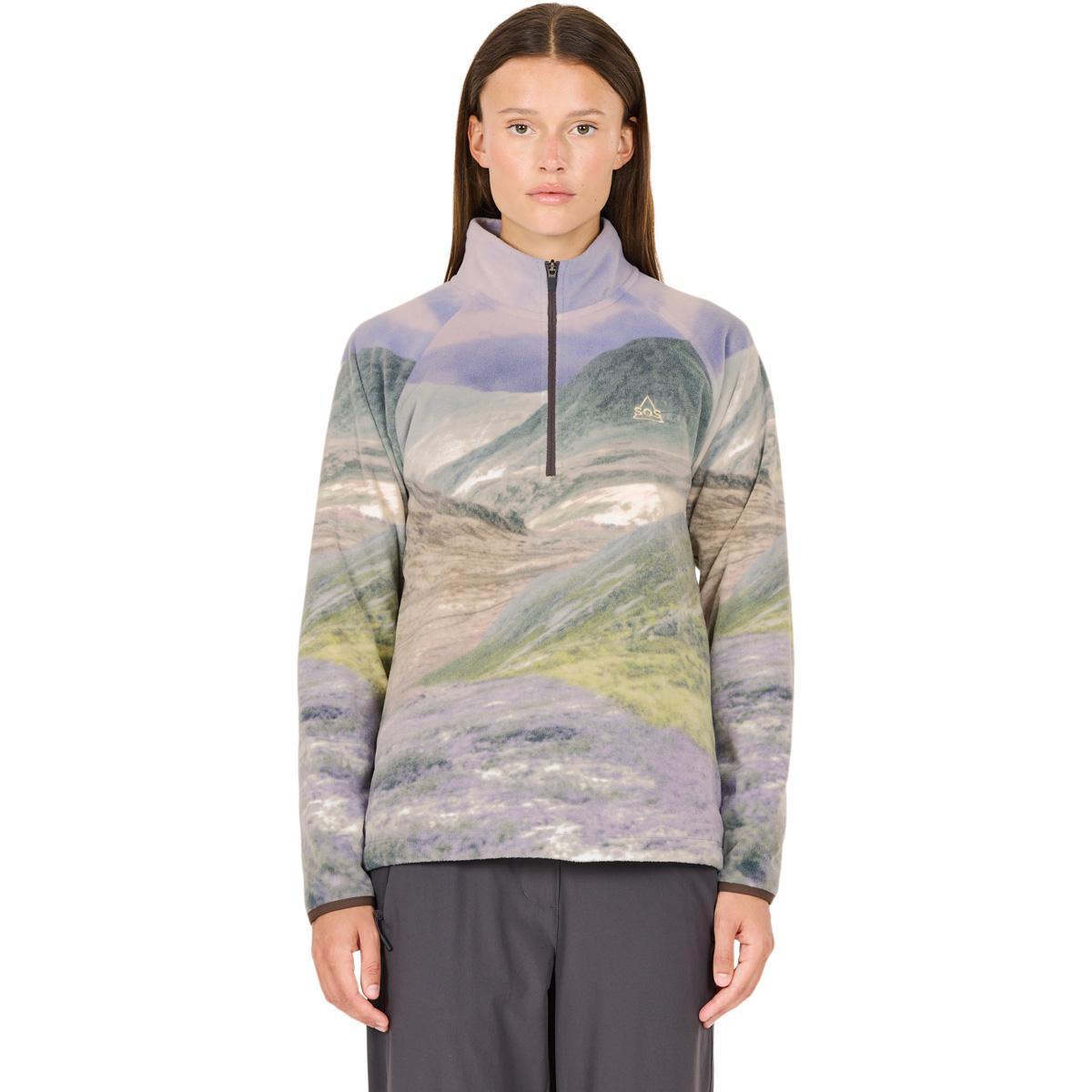 SOS Exo Printed Half Zip Fleecetrøye Dame Shale Mud