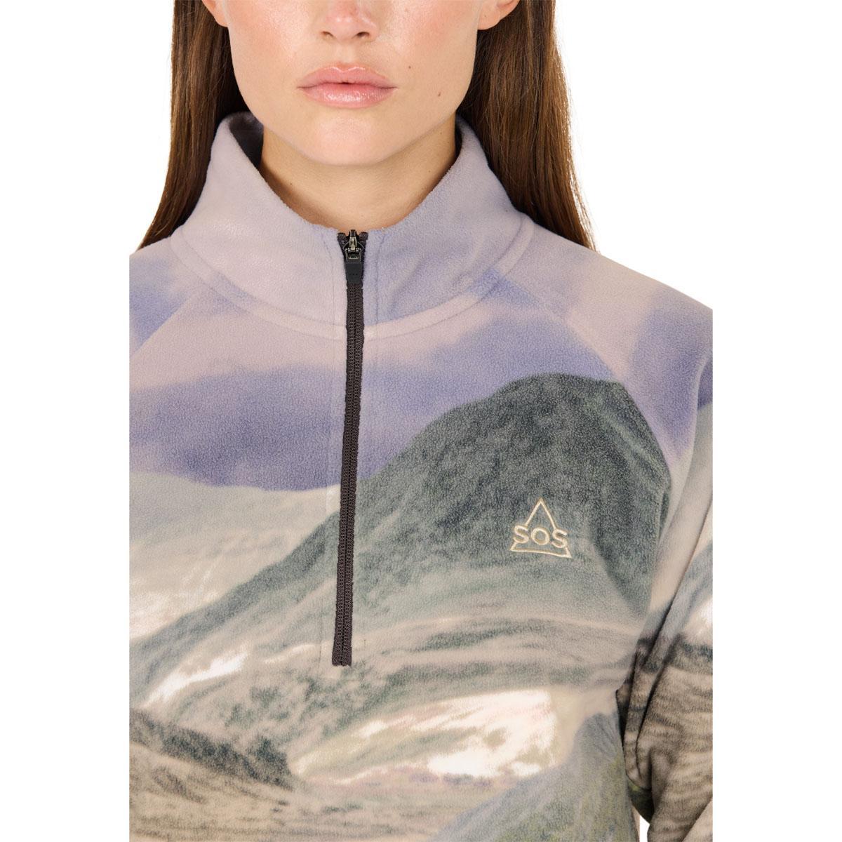 SOS Exo Printed Half Zip Fleecetrøye Dame Shale Mud