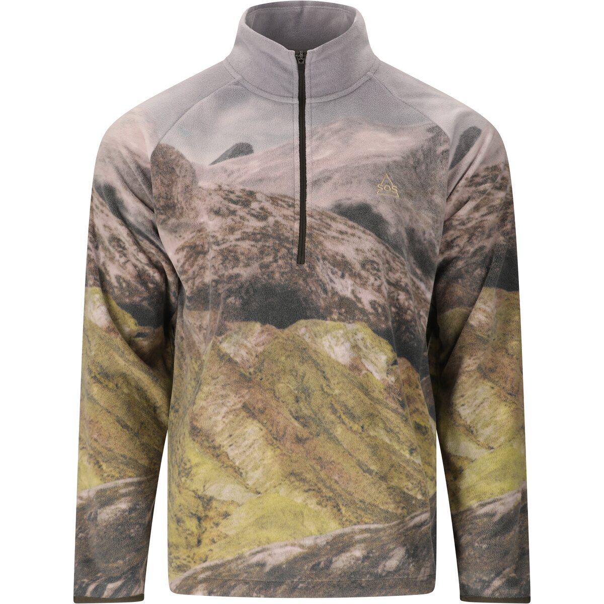 SOS Exo Printed Half Zip Fleecetrøye Herre Black Ink